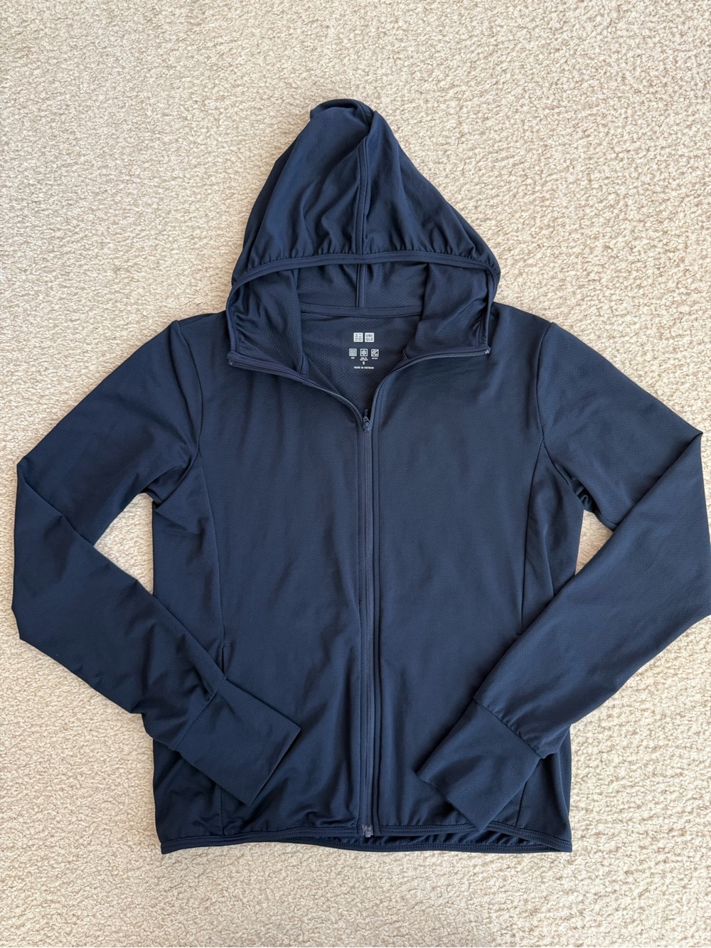Uniqlo Navy Full-Zip Hooded Active Jacket